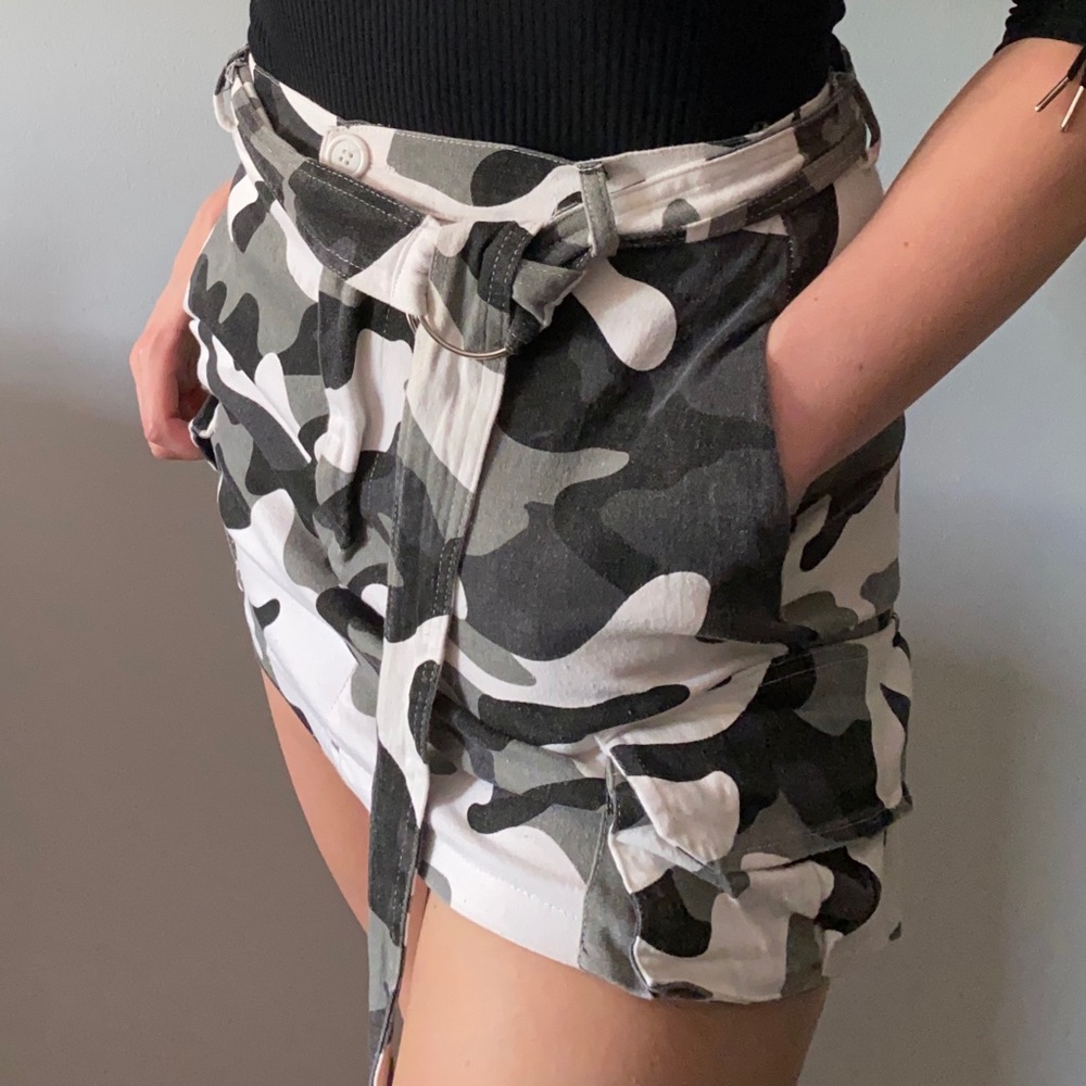 Camo Cargo Mini Skirt